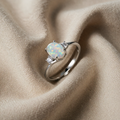 Opal Silver Wedding Rings