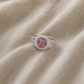 Blush Empress Halo Ring | White Gold