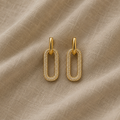 Retro Drop Earrings with Geometric Design and Zirconia
