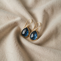 Retro Blue Crystal Earrings