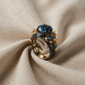 Blue Flower Crystal Ring