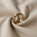 Blue Zircon Leaf Ring