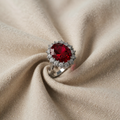 Skarlatino Crown Ruby Ring | White Gold