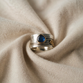 Ring with Blue Stone and Gold Accent