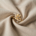 RING WITH CREAM COLOURED OPAL - (ADJUSTABLE)