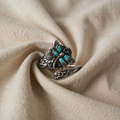 Sterling Silver Turquoise Ring – Vintage Boho Wrap Ring