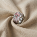 Pink Petal Silver Ring
