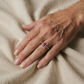 Ring with Large Pink Stone Setting