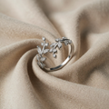 White Gold Zircon Vine Ring