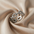 White Gold Ring with Shiny Zircon