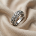 White Gold Ring with Double Zircon Row