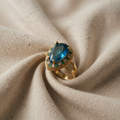 Green, White & Blue Drop Zircon Ring