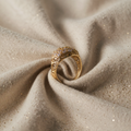Vintage Gold Ring with Round Crystals