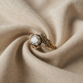 Luxurious silver cubic zirconia branch Ring