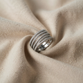 Ring with cross pendant made of zirconium in multiple layers