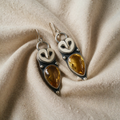 "Knowledge and Wonder" Owl Earrings - Silver Statement Drops