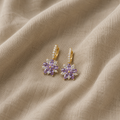 Amethyst Flora Earrings | Gold