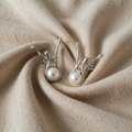 Antique Irregular Silver Pearl Earrings