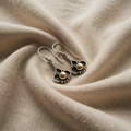 Boho Clover Pearl Earrings in Silver with Apilahelmi Pearl Detail