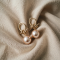 Elegant pink pearl earrings