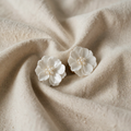 Pearl Centre White Rings Earrings