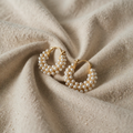 Pearl Earrings with Gold Setting