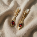 Elegant red earrings with ruby