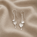 Earrings with Three Silver Leaf Shapes