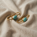 Iconic Gold Earrings with Turquoise and Crescent Moon