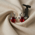 Christmas Reindeer Crystal Earrings