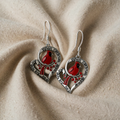 Cardinal Memorial Earrings – "When Cardinals Appear, Angels Are Near" Heart Drop Design