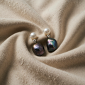 Midnight Baroque Pearl Drop Earrings