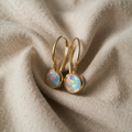 Sustainable Gold-Plated White Opal Earrings