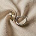 Sparkling Gold and Silver Earrings in Vintage Gold Style