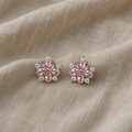 Earrings with Cherry Blossoms | White Gold