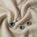 Klara – Set with Green Oval Stones and Zirconia