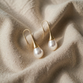 Gold Hook Earrings with Pointed Cap Ends