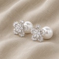Gold Earrings with Frozen Zircon