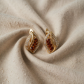 Gold Earrings with Ruby
