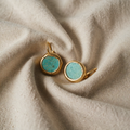 Gold Earrings with Turquoise Stone