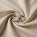 Simple Crystal White Gold Earrings