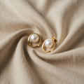 Organic Halo Pearl Earrings with Radiant Pearl Centre