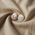 Earrings with Large Organic Pearl Effect Stones