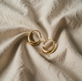Curved Gold-Coloured Earrings
