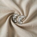Earrings with Silver Leaf Relief