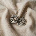 Retro spiral-shaped Silver Earrings
