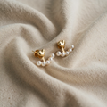 Heart Earrings with Pearl Earrings