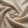 Earrings with Bicolour Circle and Silver Disc