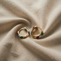 Stylish Gold Enamel Earrings
