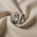 Stylish Round Zirconia Earrings in Silver with Sparkling Clear Stones